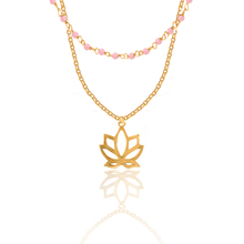 Load image into Gallery viewer, Double vision Sun/Tree of Life/Lotus  Silver 925 (gold plated) necklace
