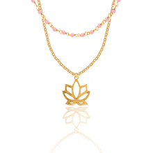 Load image into Gallery viewer, Double vision Sun/Tree of Life/Lotus Silver 925 (gold plated) necklace