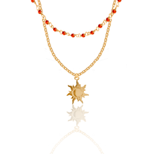 Load image into Gallery viewer, Double vision Sun/Tree of Life/Lotus Silver 925 (gold plated) necklace