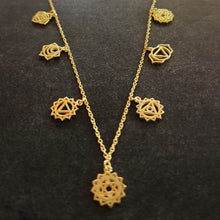 Load image into Gallery viewer, Full power 7 chakras silver 925 (Gold plated) necklace