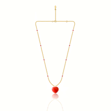 Load image into Gallery viewer, Heart Silver 925 (gold plated) Stones beaded necklace