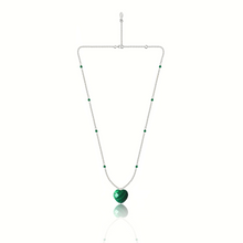 Load image into Gallery viewer, Heart Silver 925 (gold plated) Stones beaded necklace