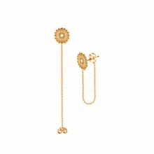 Load image into Gallery viewer, History loop (Pitta, Vata, Kapha dosha) Silver 925 gold plated earrings