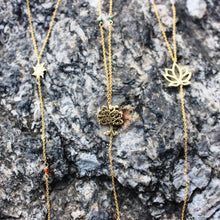 Load image into Gallery viewer, Ascendance (Lotus, Mandala, Sun, Tree) Silver 925 (gold plated) stone beads necklace
