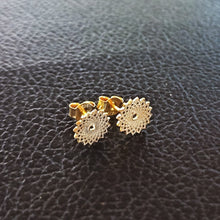 Load image into Gallery viewer, Dosha (Vata, Pitta, Kapha) silver 925 gold plated studs
