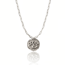 Load image into Gallery viewer, Protection Talisman EYE Silver 925 (Gold plated) long link chain necklace