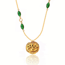 Load image into Gallery viewer, Protection talisman Silver 925 (gold plated) natural stones necklace