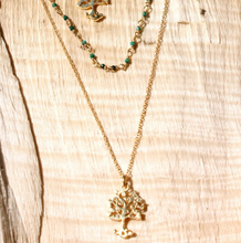 Load image into Gallery viewer, Double vision Sun/Tree of Life/Lotus Silver 925 (gold plated) necklace