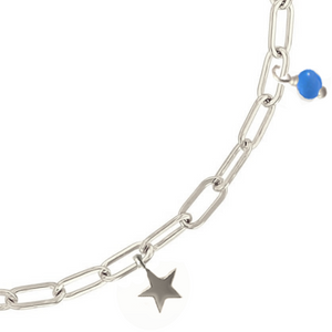 Celeste Stars Silver 925 (Silver gold plated) long link chain bracelet