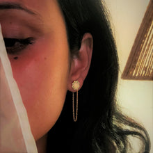 Load image into Gallery viewer, History loop (Pitta, Vata, Kapha dosha) Silver 925 gold plated earrings