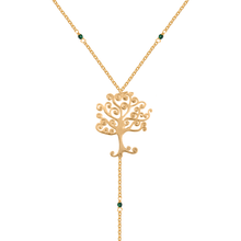 Load image into Gallery viewer, Ascendance (Lotus, Mandala, Sun, Tree) Silver 925 (gold plated) stone beads necklace
