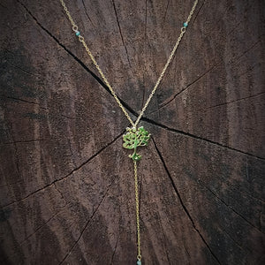 Ascendance (Lotus, Mandala, Sun, Tree) Silver 925 (gold plated) stone beads necklace