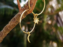 Load image into Gallery viewer, Asymmetric harmony / Moon &amp; Sun / Silver 925 (gold plated) earrings
