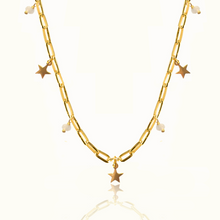 Load image into Gallery viewer, Celeste Stars Silver 925 (Silver gold plated) long link chain necklace
