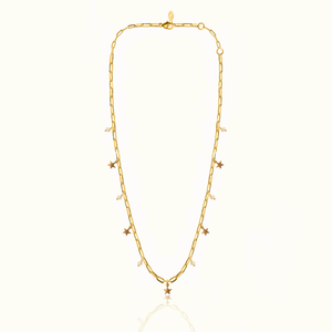 Celeste Stars Silver 925 (Silver gold plated) long link chain necklace