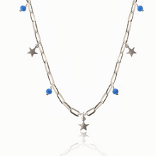 Load image into Gallery viewer, Celeste Stars Silver 925 (Silver gold plated) long link chain necklace
