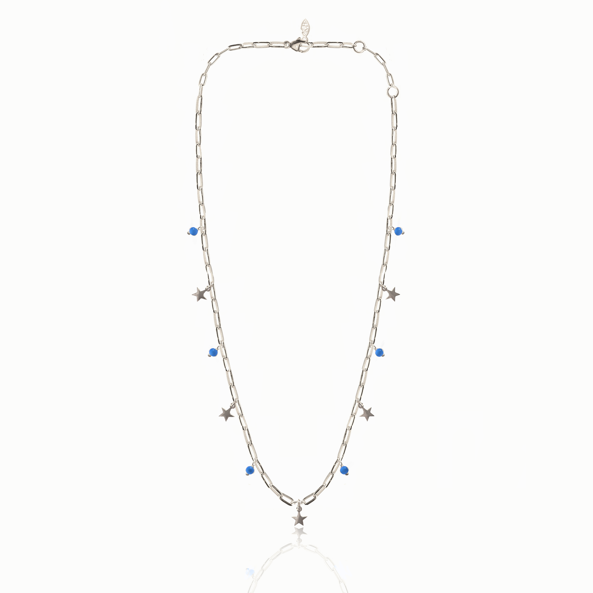 Celeste Stars Silver 925 Silver gold plated long link chain necklace