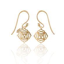 Load image into Gallery viewer, Simplicity 7 Chakras Silver 925 gold plated earrings
