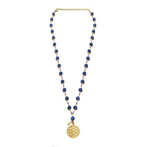 Constellation Coral/Rudraksha/Howlite/Malachite/Lapis Silver 925 Gold plated necklace