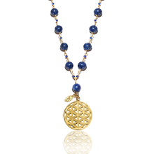 Load image into Gallery viewer, Constellation Coral/Rudraksha/Howlite/Malachite/Lapis Silver 925 Gold plated necklace
