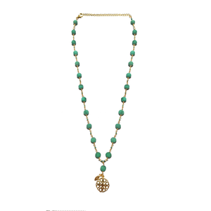 Constellation Coral/Rudraksha/Howlite/Malachite/Lapis Silver 925 Gold plated necklace