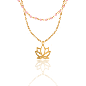 Double vision Sun/Tree of Life/Lotus  Silver 925 (gold plated) necklace