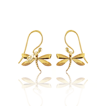 Load image into Gallery viewer, Totem Dragonfly Silver 925 (Gold plated) earrings
