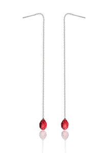 Parallel drop Silver 925 / crystal earrings