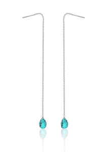 Parallel drop Silver 925 / crystal earrings