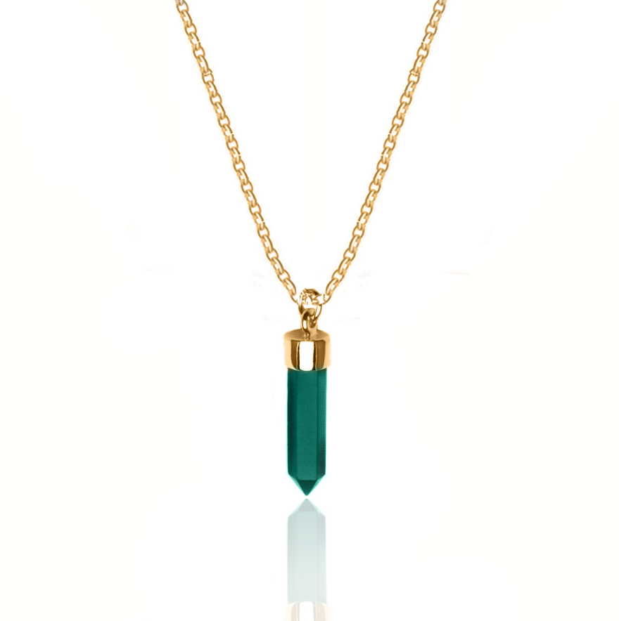 Energy silver 925 / Crystal, Cornelian, Malachite necklace