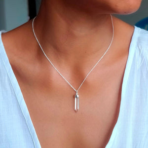 Energy silver 925 / Crystal, Cornelian, Malachite necklace