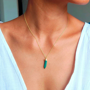 Energy silver 925 / Crystal, Cornelian, Malachite necklace