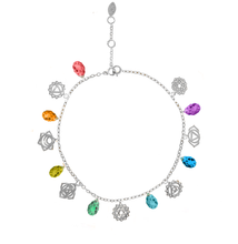 Load image into Gallery viewer, Full power 7 chakras + 7 drops Silver 925 (GP) bracelet
