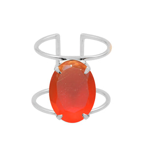 Healing ring silver 925 (carnelian, amethyst, red/aqua/green chalcedony, citrine, lapis)