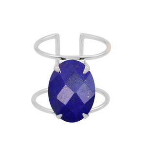 Healing ring silver 925 (carnelian, amethyst, red/aqua/green chalcedony, citrine, lapis)