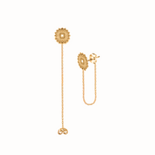 Load image into Gallery viewer, History loop (Pitta, Vata, Kapha dosha) Silver 925 gold plated earrings
