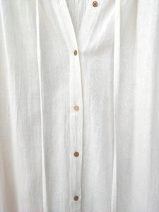 Open mind long open shirt - Bamboo silk / off white / S-M