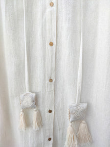 Open mind long open shirt - Bamboo silk / off white / S-M