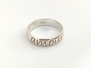 Wise word LOVE/AMOUR silver 925 ring