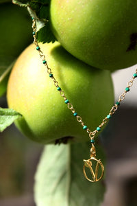 Time to time necklace (cornelian. lapis, malachite, pink quartz, pyrite, howlite) with silver 925 charm