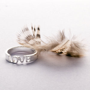 Sweet word Silver 925 ring Love/Karma/Peace