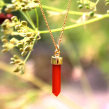 Load image into Gallery viewer, Energy silver 925 gold plated/carnelian necklace
