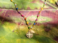 Load image into Gallery viewer, Rainbow Silver 925 gold plated/7 stones choker
