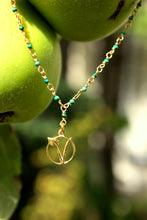 Load image into Gallery viewer, Time to time Vegan sign sliver 925 gold plated malachite/lapis necklace
