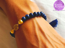 Load image into Gallery viewer, Mala chakra silver 925 (coral, rudraksha, sandal wood, malachite, lapis) bracelet
