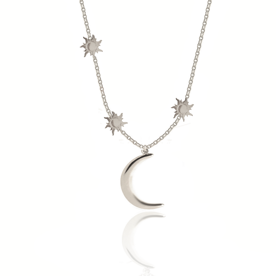 Moon power silver 925 necklace