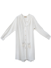 Load image into Gallery viewer, Open mind long open shirt - Bamboo silk / off white / S-M
