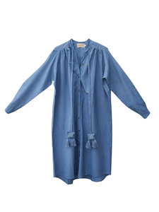 Open mind long open shirt - Indigo / cotton / S-M