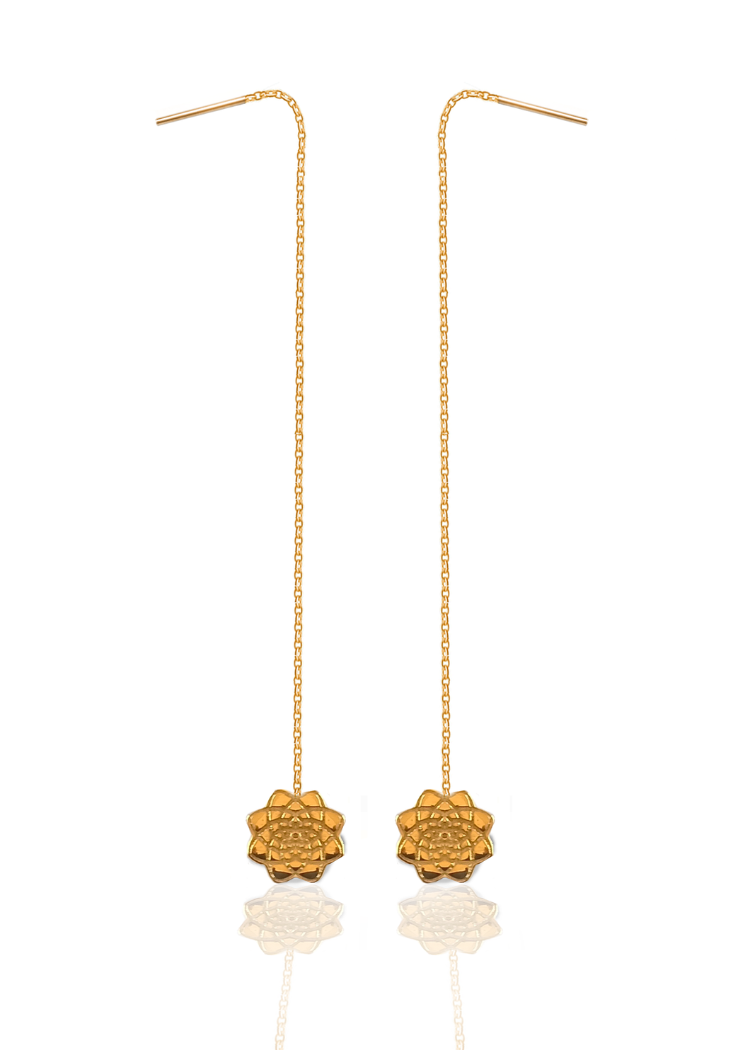 Parallel Dosha Kapha / Vata / Pitta silver 925 Gold plated earrings