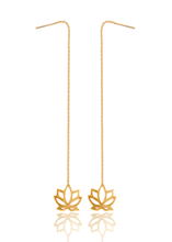 Load image into Gallery viewer, Parallel silver 925 gold plated earrings
